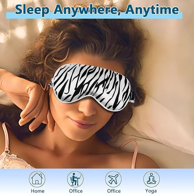 Sleep mask w/Cooling Gel Eye Mask, Heated Eye Mask for Sleeping, Reusable Ice Silk Stain Eye Cover Sleeping Mask for Trave...