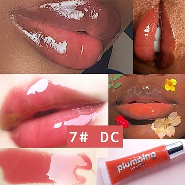 MAEPEOR Plumping Lipgloss 9 Colors Moisturizing Lip Plumper Shiny Jelly Lip Gloss Natural Liquid Lipstick for Women and Gi...