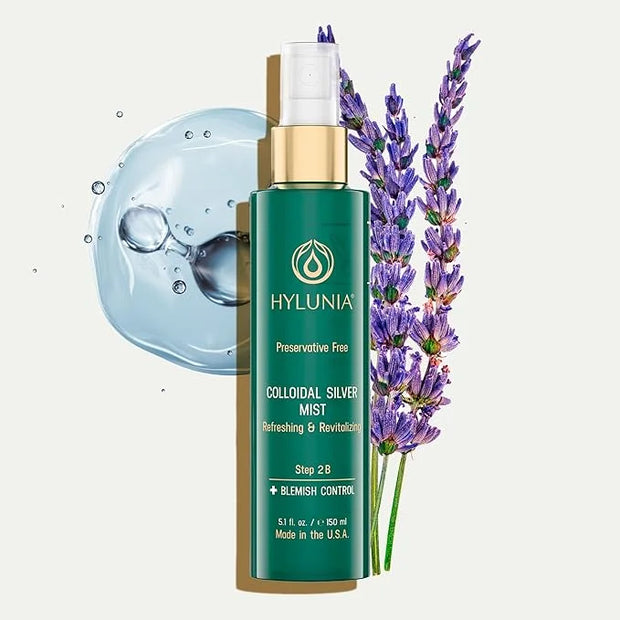 Hylunia Colloidal Silver Mist Toner 5.1 fl. oz. – Hydrating Versatile Toner for Acne-Prone Inflamed Skin | Infused with Co...