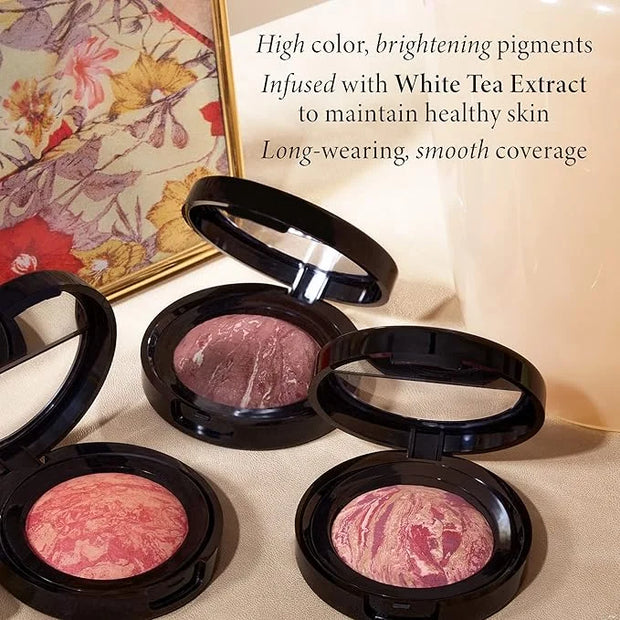 LAURA GELLER NEW YORK Baked Blush-n-Brighten Marbleized Blush + Angled Brush (04 Ethereal Rose, 47mm) - Product Image
