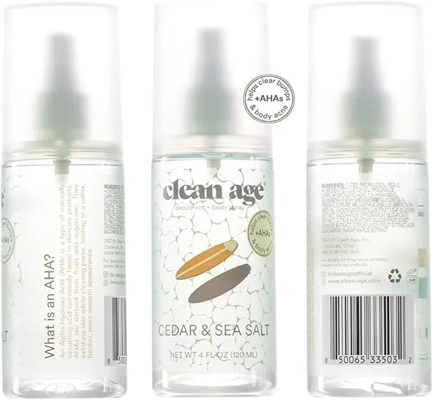 Aluminum Free Deodorant & Body Spray for Whole Body - Cedar 4oz - Clean Deodorant and Body Spray for Teen Boys and Girls -...