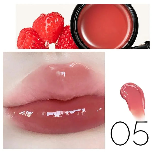 1 PC Macaron Canned Lip Essence High Glossy Lip Jelly, Mirror Effect Lip Glaze Mirror Effect Lip Balm, Moisturizing & Plum...
