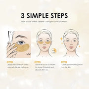 Sweet Dreams Collagen Glow Gold Eye Masks under eye patches for puffy eyes + Sweet Dreams Vanilla Lip Mask - Product Image