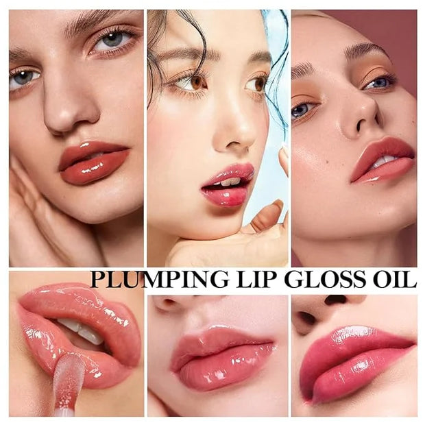 2Pcs Hydrating Lip Glow Oil,Plumping Lip Gloss,Moisturizing Transparent and Nourishing Non-stick Cup Fruit Flavored Lip Oi...