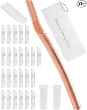 Dermaplaning Tool for Face Professional, Facial Razors for Women Face with 20 Blade Refills, Eyebrow Razor for Women and M...