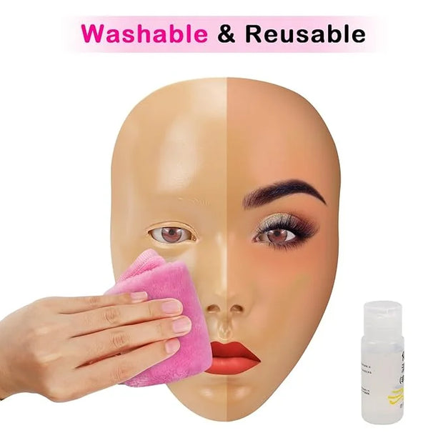 3D Makeup Practice Face Board,Reusable Silicone