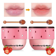 2PCS Lip Mask Overnight, Honey&Strawberry Moisturizing Exfoliator