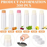 Demissle 300 Pcs Unlabeled Lip Balms Flavor)