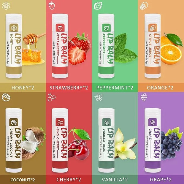 16 Pack Lip Balm, Natural Lip