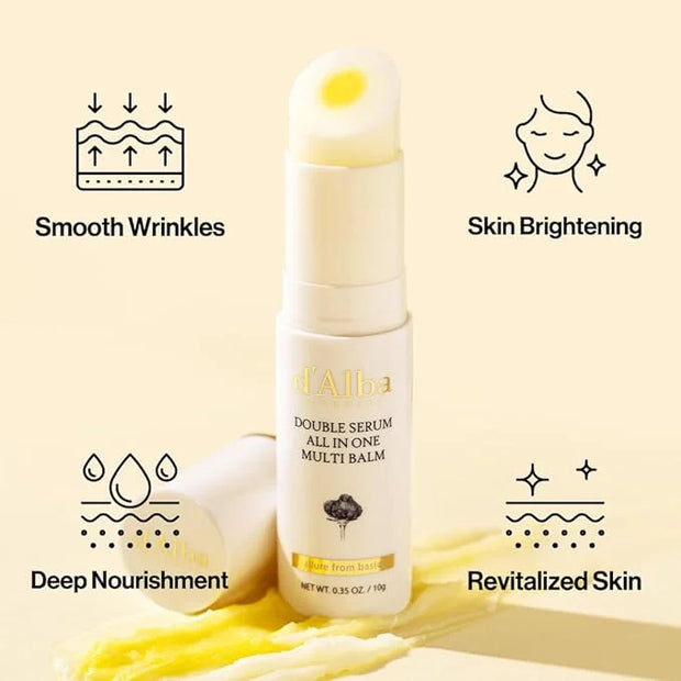 d'alba Piedmont Italian White Truffle Double Serum All-in-one Multi Balm, Vegan Skincare with Vitamin C and Vegan Collagen...