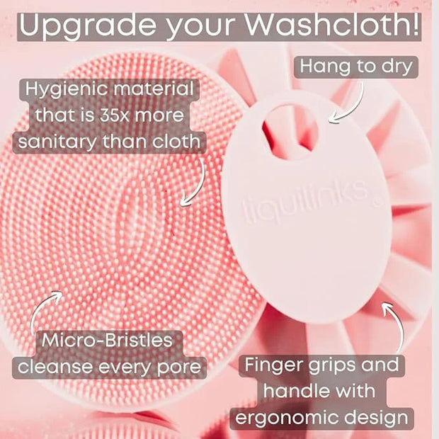 Skincare Essentials Bundle - Silicone Spa Accessories - Beauty Set for Teen Girls (Blush Pink LiquiBands and Face Buffer) ...