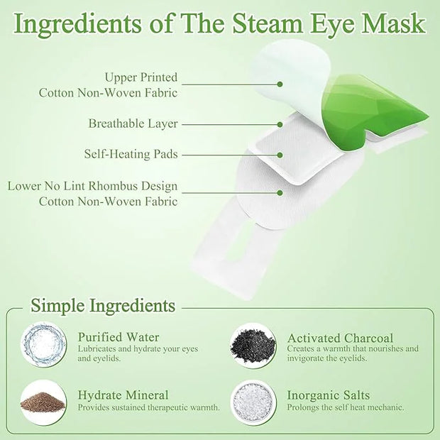 16 Packs Steam Eye Mask, Heated Eye Mask for Sleeping, Warm Compress for Eyes, Self Heating Disposal Eye Mask Comfortable ...