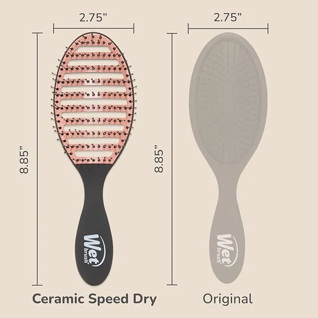 Wet Brush Ceramic Speed Dry Hair Brush, Black - Vented Design & Soft HeatFlex Bristles Are Blow Dry Safe - Ergonomic Handl...