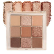 9 Colors Colorful Eyeshadow Palette Makeup,Rose Gold Brown Nude Matte Shimmer Neutral Eye Shadow Powder Palette,Highly Pig...