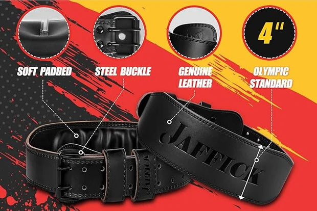 Jaffick Weight lifting Belt for 7MM Leather Pro 4 Inch - Product Image