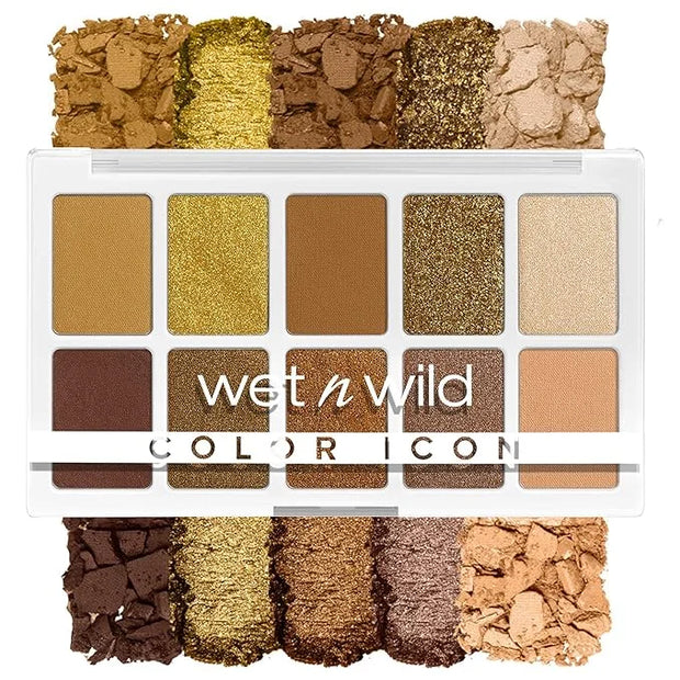 wet n wild Color Icon 10-Pan Eyeshadow Makeup Palette, Yellow Call Me Sunshine, Long Lasting, Shimmer, Metallic, Glittery,...