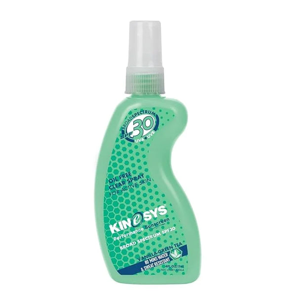 KINeSYS Performance Sunscreen Vanilla-Green Tea Scented Clear Spray Sunscreen, SPF 30, Hypoallergenic, Broad Spectrum UVA/...