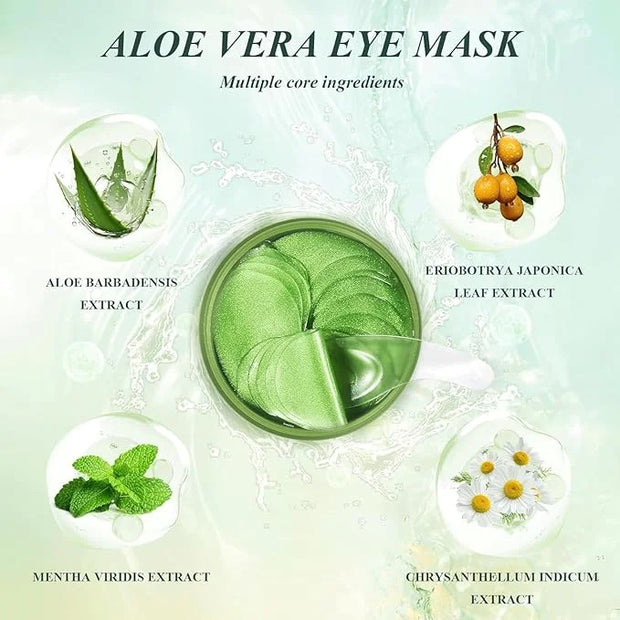 Under Eye Patches, Eye Mask, Eye Patches for Puffy Eyes and Dark Circles - 60 PCS Aloe Vera Under Eye Mask to Reduce Puffi...