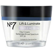 No7 Lift and Luminate Triple Action Face Cream - Day and Night Bundle - 1.69 fl oz Each - Hypoallergenic Day and Night Cre...