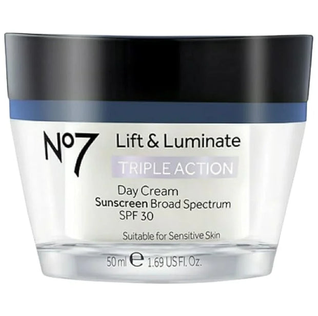 No7 Lift and Luminate Triple Action Face Cream - Day and Night Bundle - 1.69 fl oz Each - Hypoallergenic Day and Night Cre...