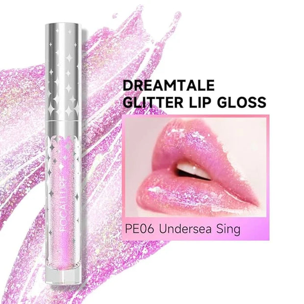 FOCALLURE Glitter Liquid Lipstick,Hydrating,Moisturizing Lip Gloss for Women,Sparkly Shimmer Lip Makeup,Long Lasting,Light...