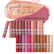 Ruby Kisses Lip Gloss Butter Bomb Gloss Non-Sticky Lip Gloss Vitamin E Natural Nude Lip Makeup - 7.8mL (0.26 US fl.oz) (Su...