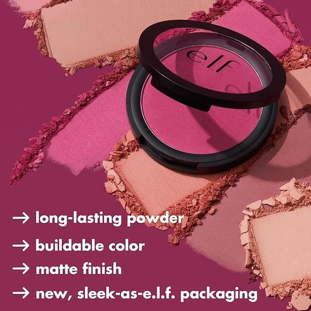 e.l.f. Primer-Infused Matte Blush, Long-Lasting, Lightweight & Buildable Powder Blush, Delivers A Matte Finish, Vegan & Cr...