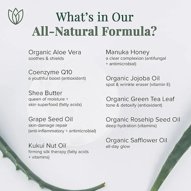 Body and Face Moisturizer - Natural Moisturizing Cream with Organic Aloe Vera - Skin Care for Dry Skin, Anti Wrinkle, Acne...