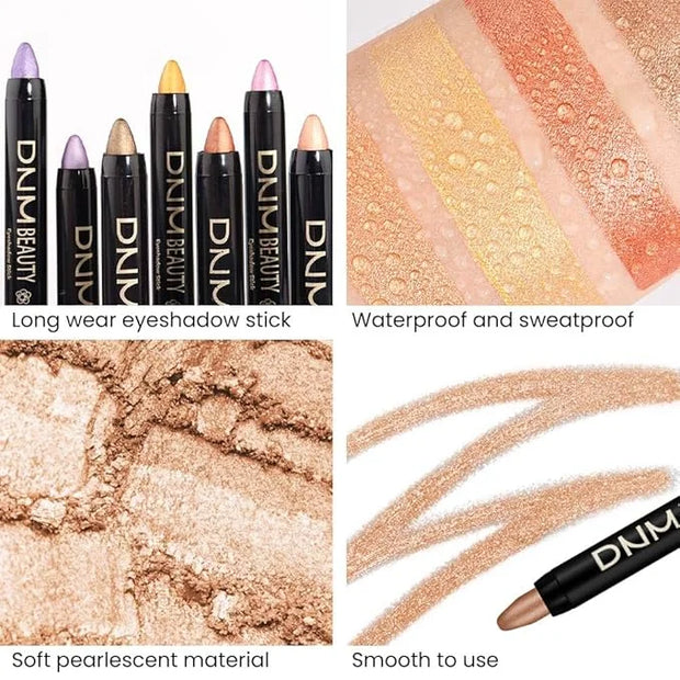 evpct 4Pcs Cream Eye Shadow Brightener Sticks Set for Eyes, Light Khaki Bronze Desert Beige Gold Shimmer Metallic Eyeshado...