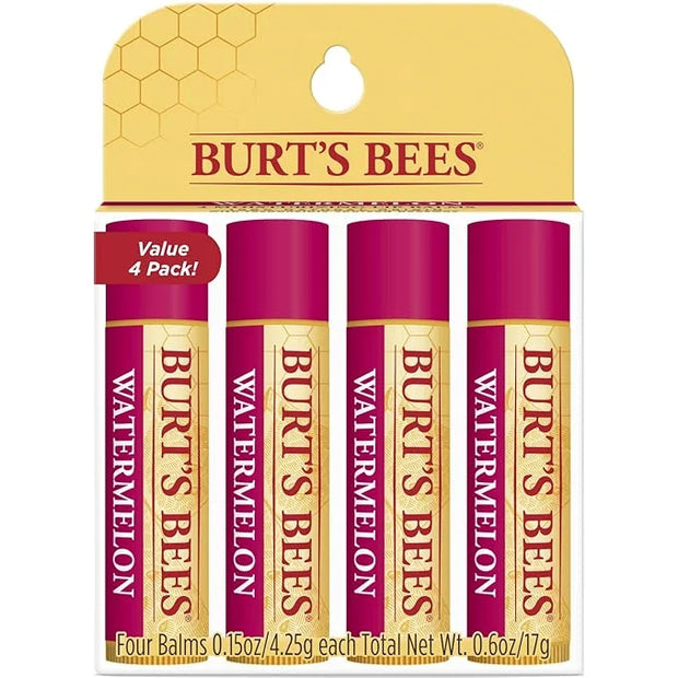 Burt's Bees 100% Natural Origin Moisturizing Lip Balm, Watermelon, 4 Tubes - Product Image