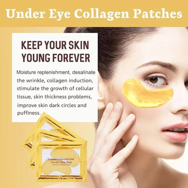 30 Pairs Under Eye Collagen Patches, Gold Moisturizing Under Eye Mask, Under Eye Gel Pads for dark circles and puffiness -...