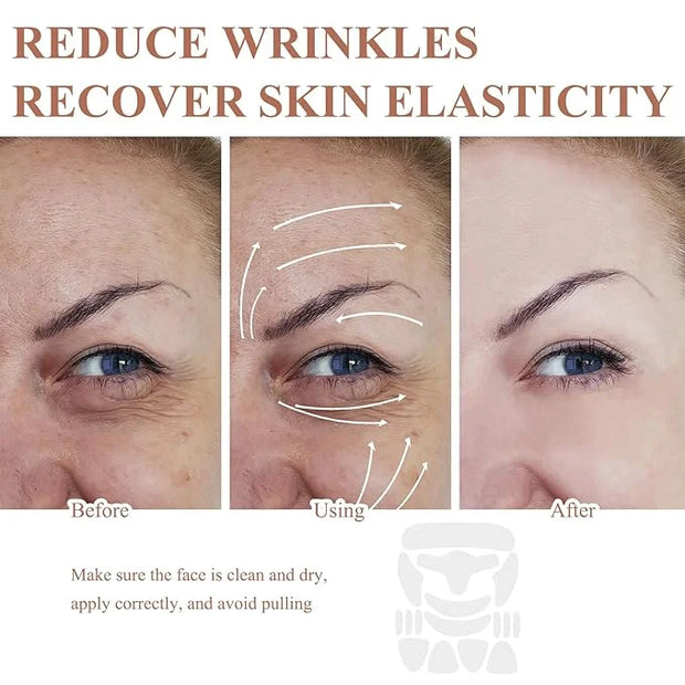 32 PCS Face Wrinkle Patches, Wrinkle Patches for Face Overnight, Silicone Face Lifting Tapes, Reduce Fine Lines Suitable f...