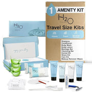 H2O Therapy Amenity & Accessory Kit | 0.85 oz Travel Size Shampoo, Conditioner, Lotion, Body Wash, Massage Bar, Cleansing ...