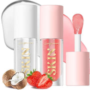 2Pack Non-sticky Lip Oil, Moisturizing Glossy/Shiny Lip Gloss Oil PlumpingTint, Hydrating Lip Gloss Lip Balm, Long Lasting...