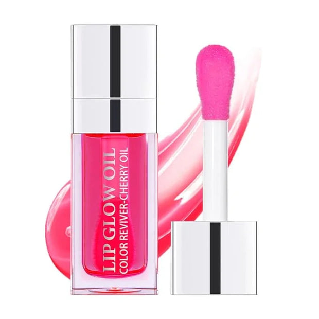Plumping Lip Oil, Long Lasting Hydrating Gloss Tinted Balm Non-sticky Revitalizing, Tinting Care Oil for Dry (CHERRY) - Pr...