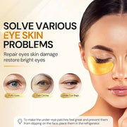 Under Eye Patches, 10 Pairs Gold Collagen Eye Gels Mask, Reduce Dark Circles, Wrinkles Puffy & Bags, Anti-aging Moisturizi...
