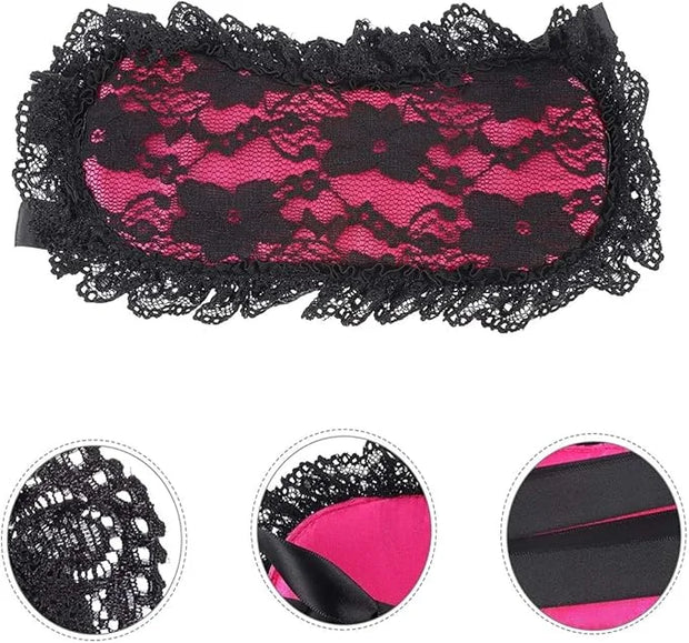 Soft Lace Eye Mask Party Ribbon Accessories, Eye Mask Comfortable Sleep Mask Can Be Adjusted to Shading Eyes, Travel,Home,...