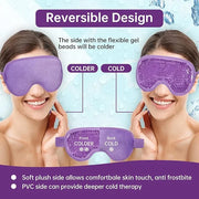 2 PCS Ice Eye Mask Reusable Hot Cold Therapy Gel Bead Eye Mask for Puffiness/Dark Circles/Eye Bags/Dry Eyes/Headaches/Migr...
