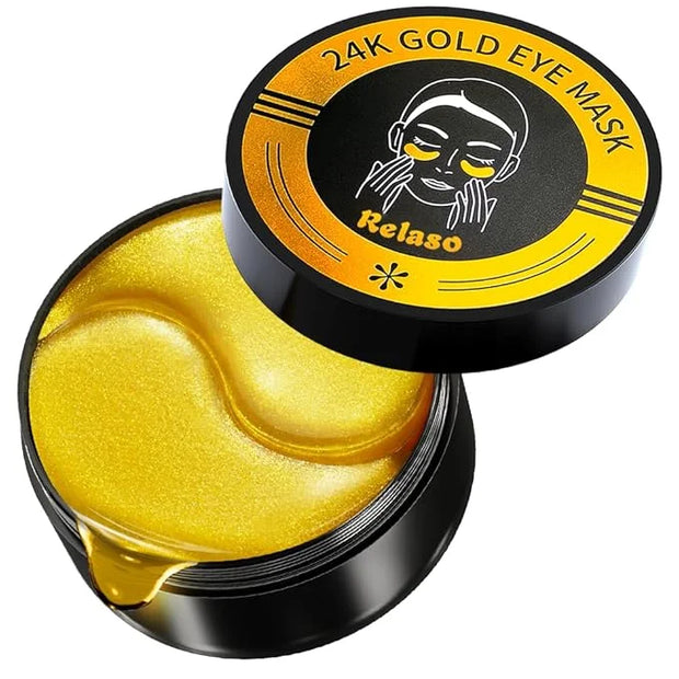 Golden Glow Under Eye Patches for Puffy Eyes - 60Pcs Eye Gels Rejuvenating Treatment for Dark Circles, Puffiness, Refreshi...