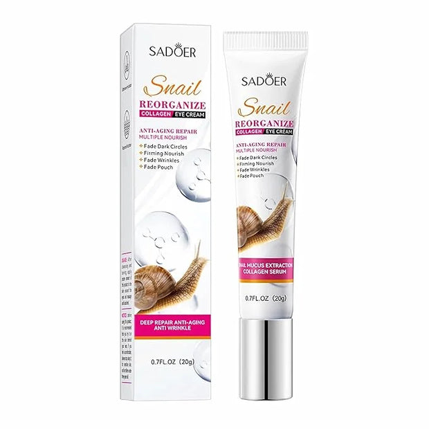 Snail Recombinant Collagen Eye Cream,Snail Repair Eye Cream with Snail Mucin Extract and Collagen,Anti-Aging Moisturizerfo...
