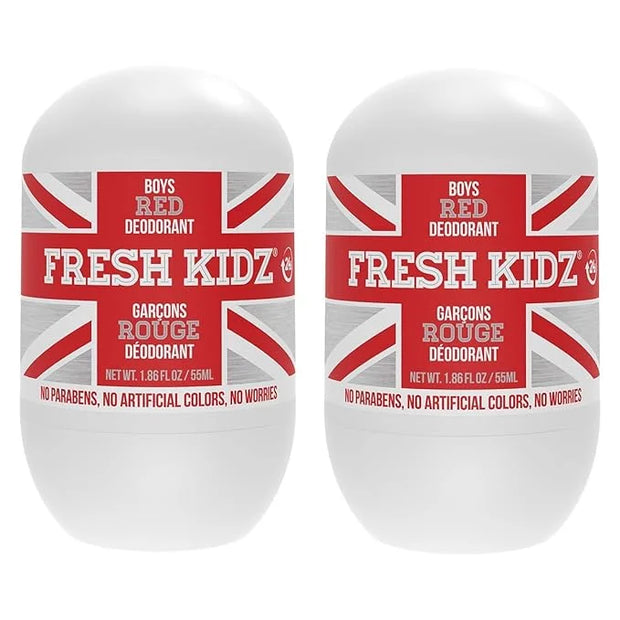 Fresh Kidz Roll On Deodorant for Kids and Teens - Baking Soda and Aluminum-free 24 Hour Protection for Sensitive Skin - Bo...