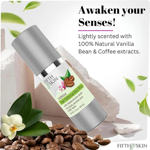 Fifth & Skin Caffeine Eye Cream – Made in USA! Eye Whip - 1 OZ - Natural - Organic – Vegan & Cruelty Free – for Puffy Eyes...