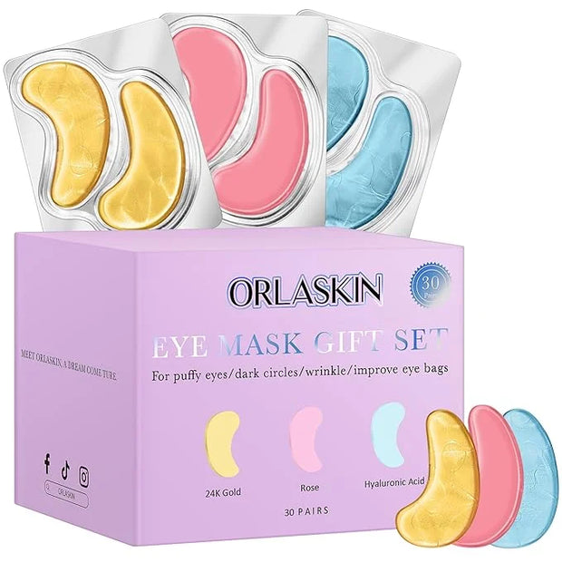 Eye Patches Under Eye Mask Skincare Hyaluronic Acid Under Eye Patches for Teen Girls Puffy Eyes and Dark Circles 24k Gold,...