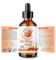 Bella Terra Oils Organic Rosehip Oil for Face, Pure Cold-Pressed Rose Hip Seed Oil for Skin & Hair, Natural Moisturizer & ...