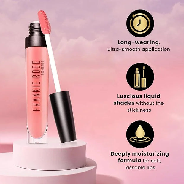 Frankie Rose Cosmetics Lip Gloss | Non-Sticky, Long Lasting, Bold Pigment & Hydrating, Deception Glossy, 20g - Product Image