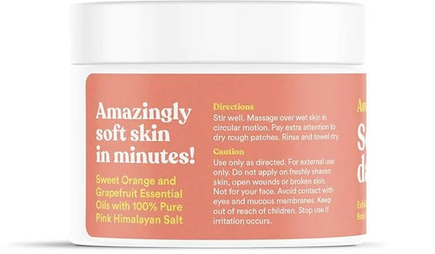 ASUTRA Dead Sea Salt Essential Oil Body Scrub Exfoliator (Vitamin C), 16 oz - Ultra Hydrating, Gentle, & Moisturizing - Co...