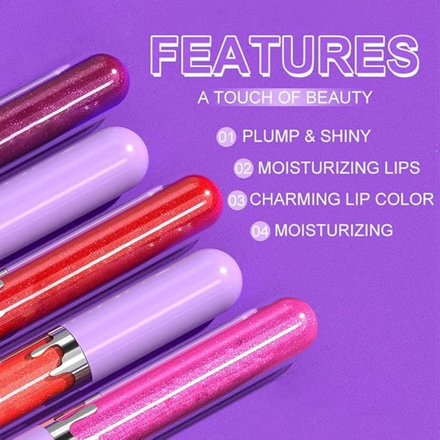 Glitter Liquid Lip Gloss,Peach Shimmer Lipstick, Waterproof Shimmer Lip Stain Lip Glaze, High Shine Long Lasting Shiny Lip...
