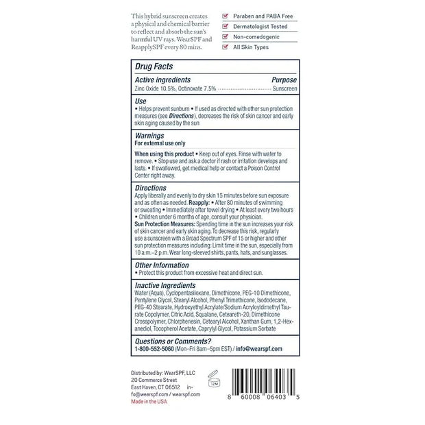 Essential Sunscreen SPF 50 Broad Spectrum Hybrid Lotion for Face and Body with Zinc Oxide to Reflect Harmful UVA/UVB Rays,...