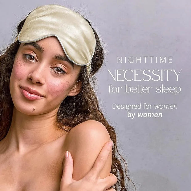 Grace & Company Silky Satin Eye Mask for Women - Premium Gold Satin Silk Sleep Mask - Hydrating, Ultra Soft & Lightweight ...