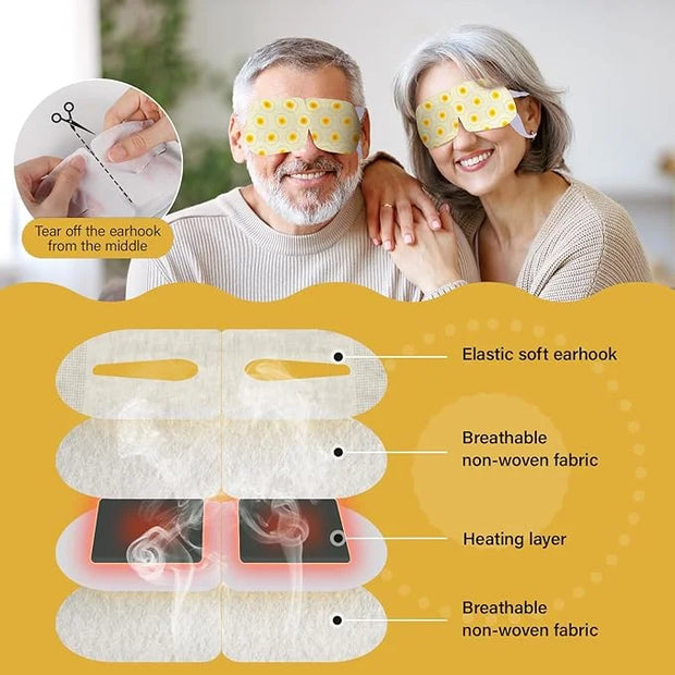 ProCIV FSA/HSA Eligible 16 Packs Steam Eye Masks for Dry Eyes Heating Eye Mask Warm Compress for Eyes Relief Stress, Eye F...